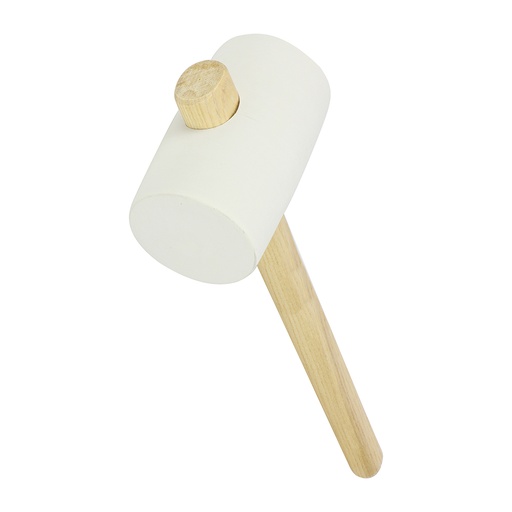 [TIM140164] Rubber Mallet, Non Marking White Solid Rubber Ash Wood Handle Mallet - 24oz