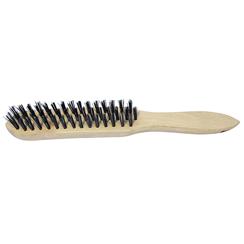 [TIM140169] Wooden Handle Wire Brush SS - 4 Rows
