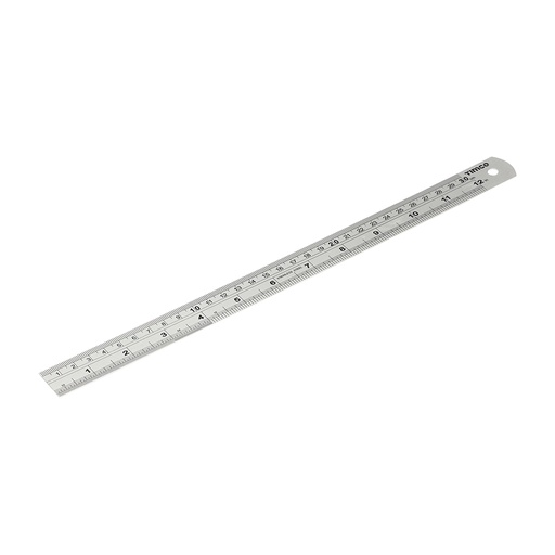 [TIM140198] Steel Ruler, Engineers Stainless Steel Rule, Precision Measuring Ruler - 300mm / 12"