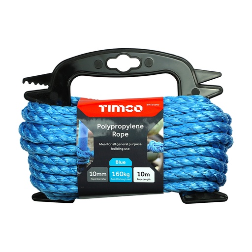 [TIM170735] Blue Polypropylene Rope on Winder - 10mm x 10m