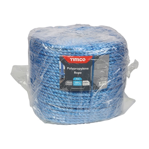 [TIM170736] Blue Polypropylene Rope Long Coil - 10mm x 220m