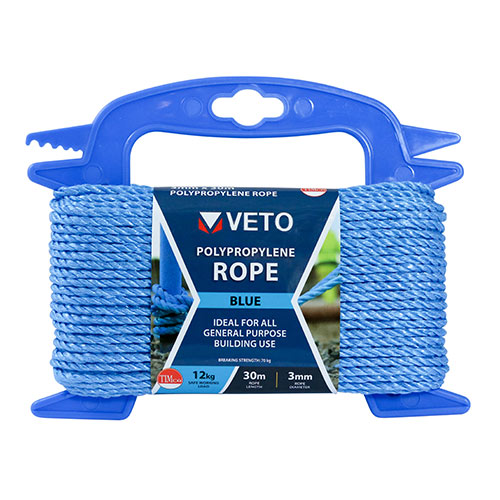 [TIM170741] Blue Polypropylene Rope on Winder - 6mm x 20m