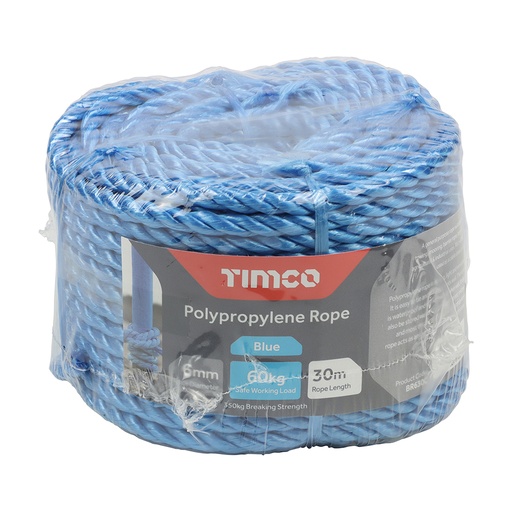 [TIM170743] Blue Polypropylene Rope Coil - 6mm x 30m