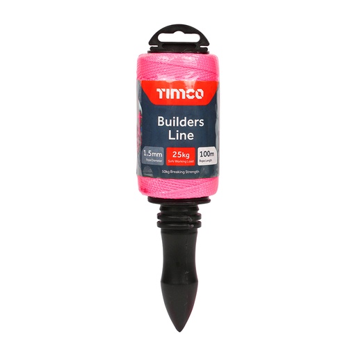 [TIM171024] Nylon Builders Line on Winder Pink - 1.5mm x 100m