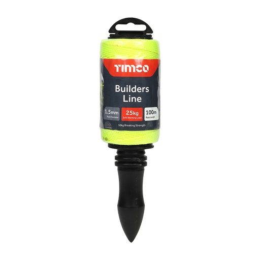 [TIM171341] Nylon Builders Line on Winder Yellow - 1.5mm x 100m
