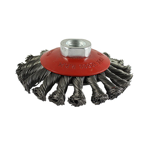 [TIM150003] Angle Grinder Bevel Brush Twisted Knot Steel Wire - 100mm