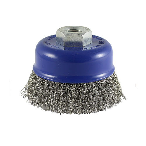 [TIM150009] Angle Grinder Cup Brush Crimped Stainless Steel - 100mm