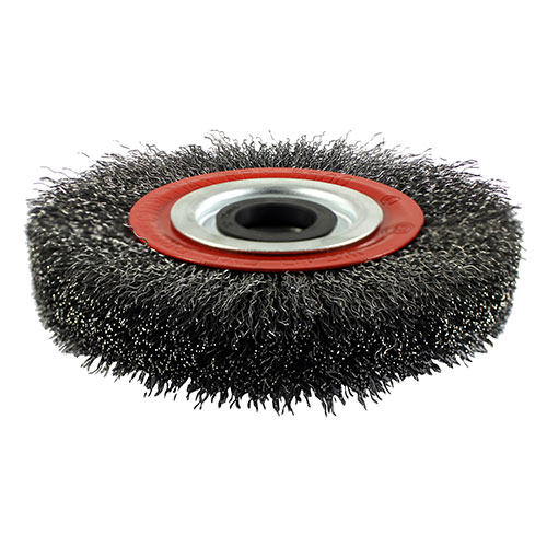 [TIM150043] Wheel Brush with Plastic Reducer Set Crimped Steel Wire - 150mm
