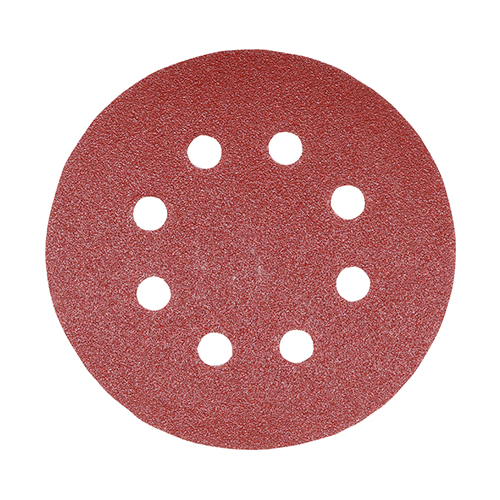 [TIM150148] Random Orbital Sanding Discs Mixed Red - 125mm (80/120/180)