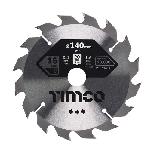 [TIM150529] Circular Saw Blade General Purpose Coarse/Medium - 140 x 20 x 16T