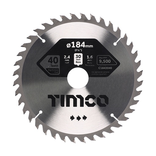 [TIM150538] Circular Saw Blade Trimming/Crosscut Medium/Fine - 184 x 30 x 40T