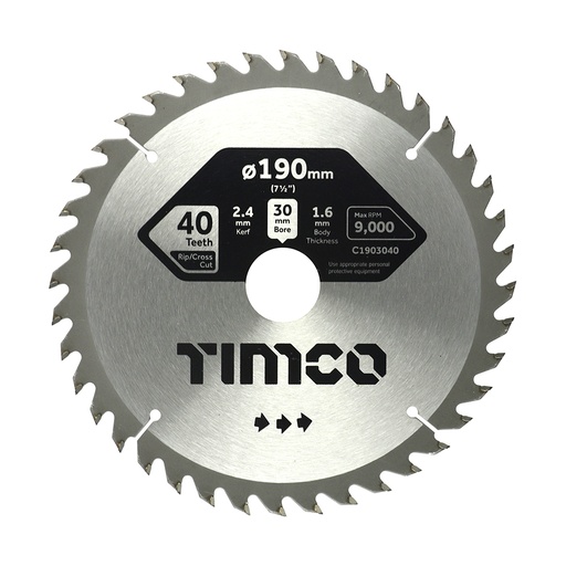 [TIM150541] Circular Saw Blade General Purpose Coarse/Medium - 190 x 30 x 40T