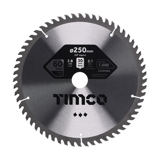 [TIM150553] Circular Saw Blade Trimming/Crosscut Medium/Fine - 250 x 30 x 60T