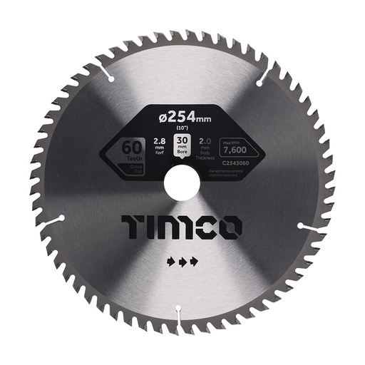 [TIM150557] Circular Saw Blade Trimming/Crosscut Medium/Fine - 254 x 30 x 60T