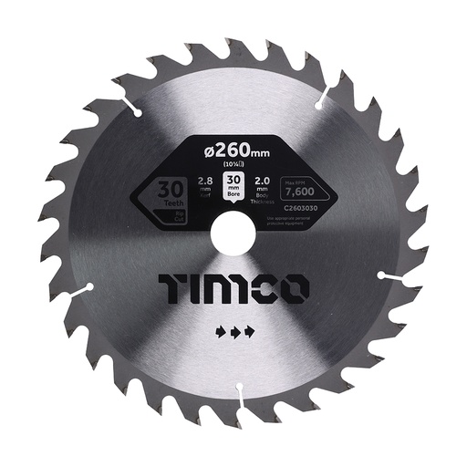 [TIM150558] Circular Saw Blade General Purpose Coarse/Medium - 260 x 30 x 30T
