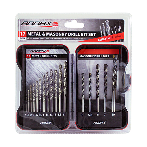[TIM151056] Ground Jobber & Masonry Drill Set - 17pc