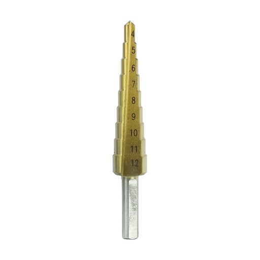 [TIM151144] Step Drill M2 HSS TiN - 4-12mm