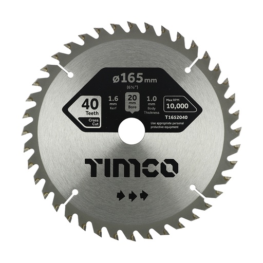 [TIM151266] Handheld Cordless Circular Saw Blade - 165 x 20 x 40T