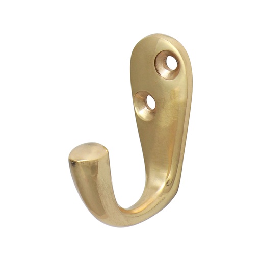 [TIM170017] Single Robe Hook Polished Brass - 44 x 18mm
