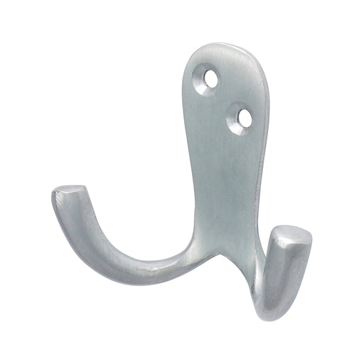 [TIM170030] Double Robe Hook Satin Chrome - 47 x 24mm