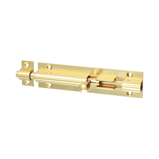 [TIM170041] Straight Barrel Bolt Polished Brass - 100 x 25mm