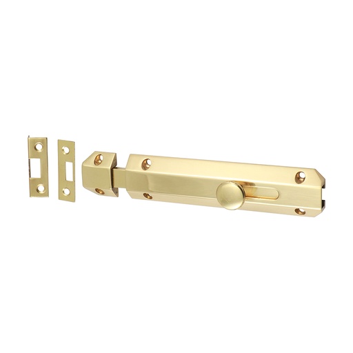 [TIM170049] Architectural Flat Section Bolt Polished Brass - 150 x 35mm