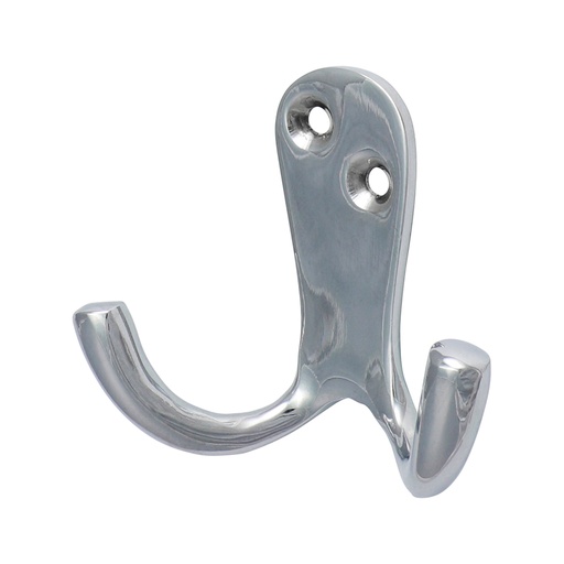 [TIM170065] Double Robe Hook Polished Chrome - 47 x 24mm