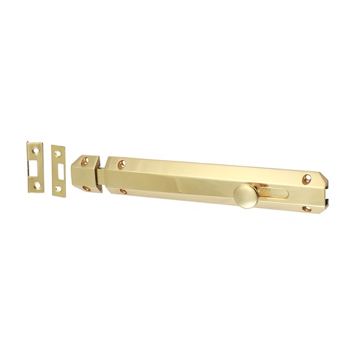[TIM170087] Architectural Flat Section Bolt Polished Brass - 210 x 35mm