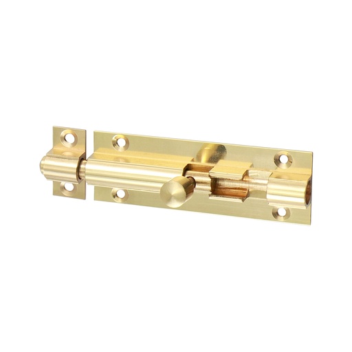 [TIM170091] Straight Barrel Bolt Polished Brass - 75 x 25mm