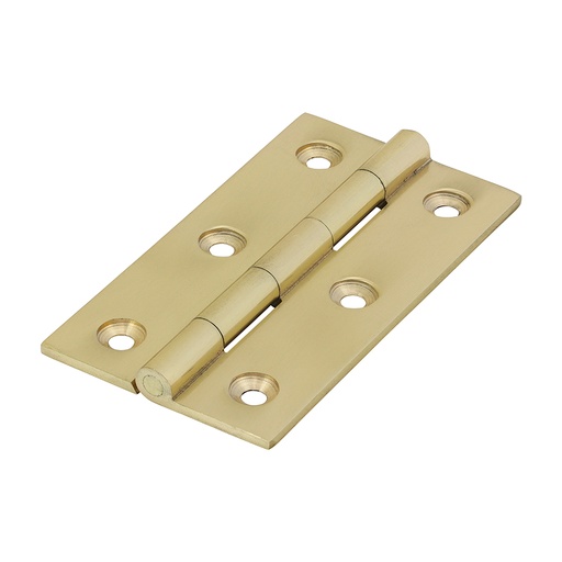[TIM170122] Solid Drawn Brass Hinges Polished Brass - 75 x 40