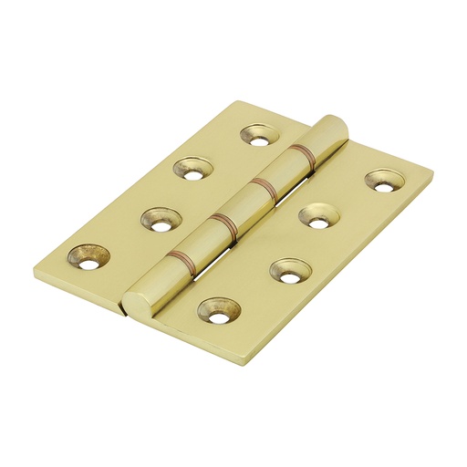 [TIM170140] Double Phosphor Bronze Washered Brass Hinges Polished Brass - 102 x 67