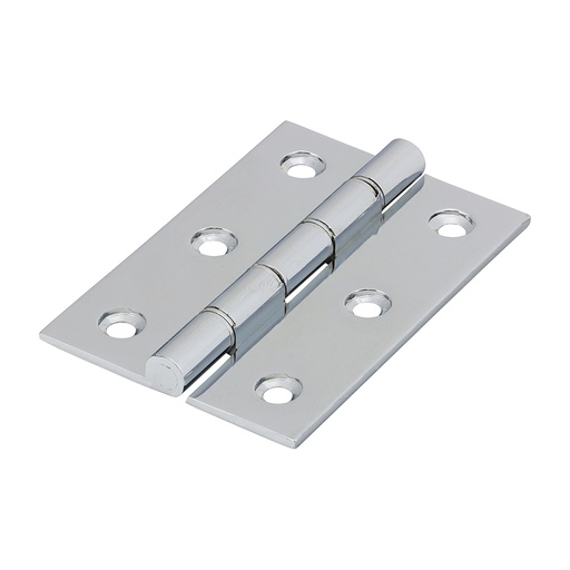 [TIM170151] Double Stainless Steel Washered Brass Hinges Polished Chrome - 76 x 50