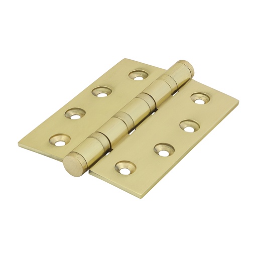 [TIM170178] Performance Ball Race Button Tip Brass Hinges Polished Brass - 102 x 76