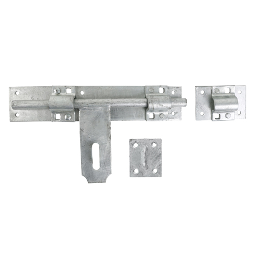 [TIM170220] Heavy Cross Pattern Door Bolt Hot Dipped Galvanised - 12"
