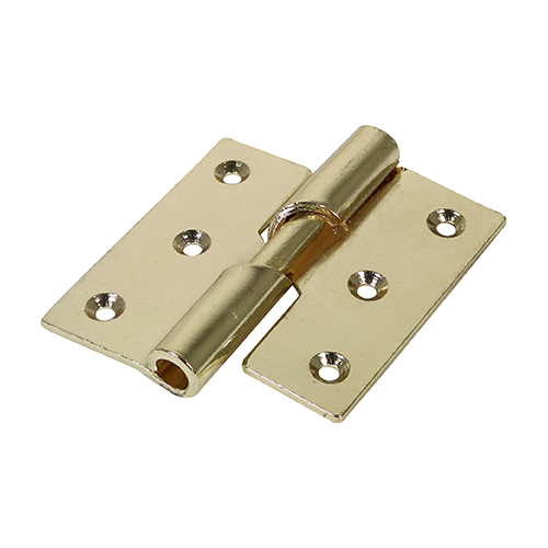[TIM170341] Rising Butt Hinges Left Hand Steel Electro Brass - 75 x 72
