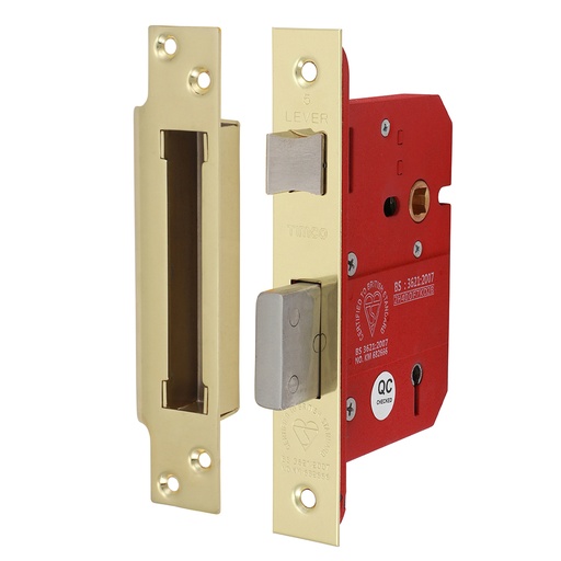 [TIM170520] 5 Lever British Standard Sashlock Electro Brass - 78mm