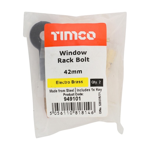 [TIM170631] Window Rack Bolts Electro Brass - 42mm
