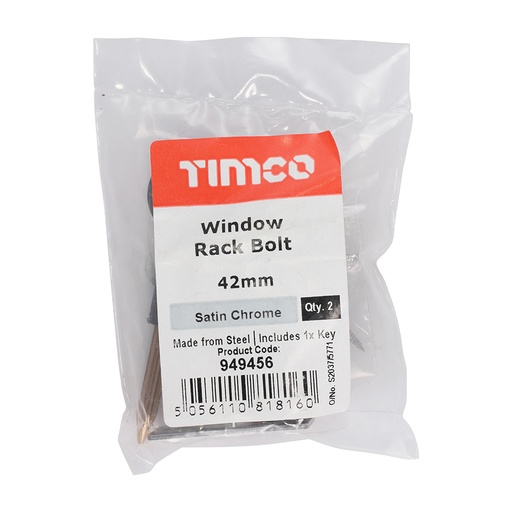 [TIM170632] Window Rack Bolts Satin Chrome - 42mm