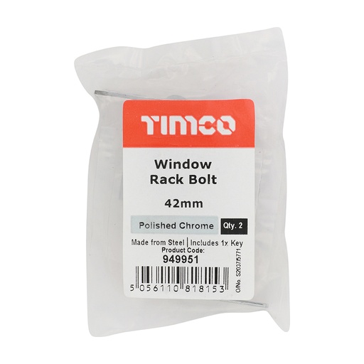 [TIM170634] Window Rack Bolts Polished Chrome - 42mm