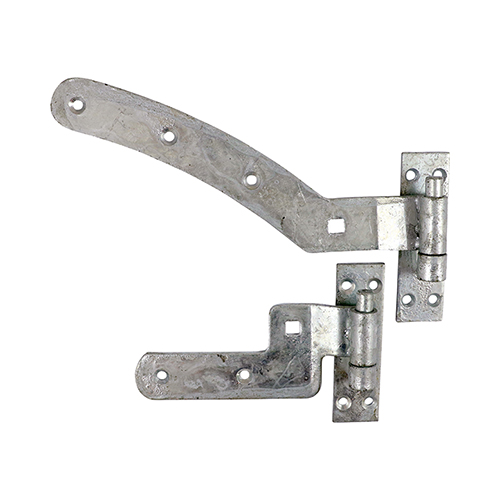 [TIM170759] Curved Rail Hinge Set Left Hand Hot Dipped Galvanised - 300mm