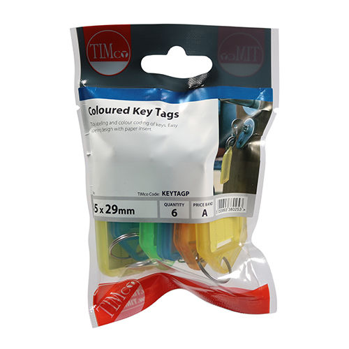 [TIM170927] Coloured Key Tags - Mixed Colours