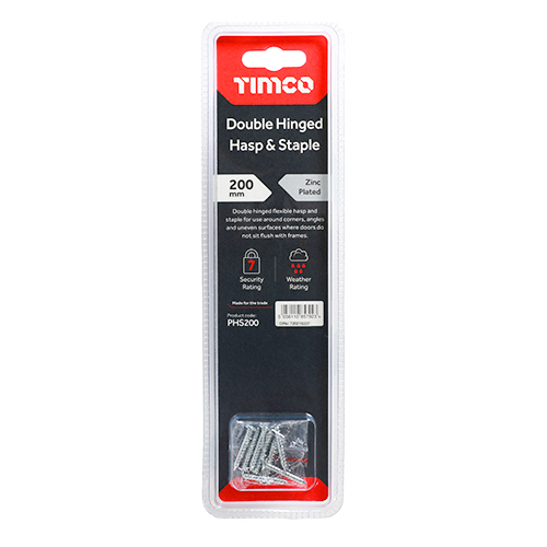 [TIM171030] Hasp and Staple Double Hinged Silver - 200mm