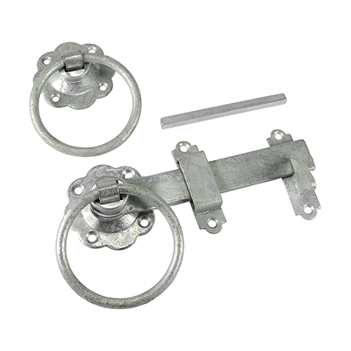 [TIM171060] Ring Gate Latch Plain Hot Dipped Galvanised - 6"
