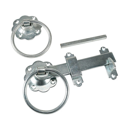 [TIM171062] Ring Gate Latch Plain Silver - 6"