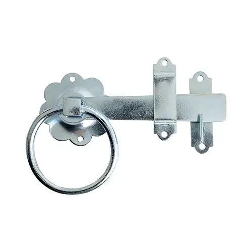 [TIM171063] Ring Gate Latch Plain Zinc - 6"