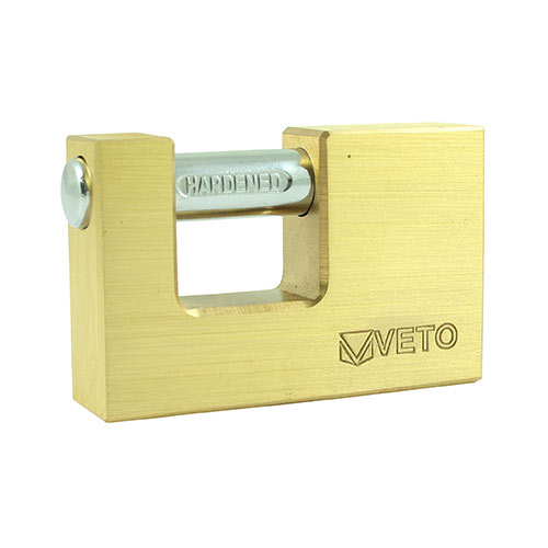 [TIM171068] Brass Rectangular Padlock - 75mm