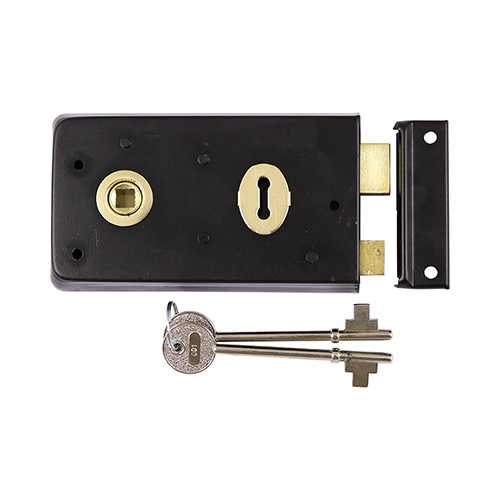 [TIM171074] Rim Sash Lock Inward and Outward Keep Black - 143 x 83mm
