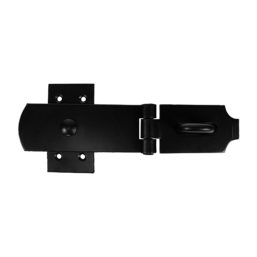 [TIM171086] Heavy Duty Swivel Pattern Hasp & Staple Bolt On Black - 8"