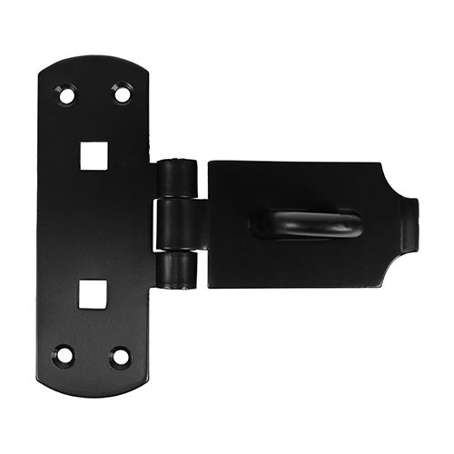 [TIM171302] Heavy Duty Vertical Pattern Hasp & Staple Bolt On Black - 6"