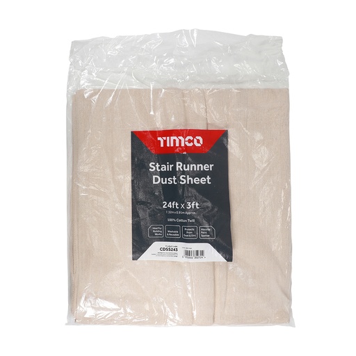 [TIM180214] Cotton Twill Stair Runner Dust Sheet  - 24ft x 3ft